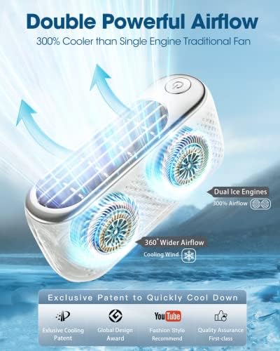 RANVOO [Instant Cooling] Mini ručni ventilator [globalna nagrada za 2023.] bezbojni siguran lični mali USB ventilator Tip-C 3000mAh za Kancelarijska putovanja poklon na otvorenom žene-bijele