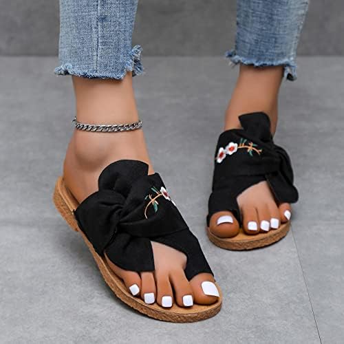 Ljetne sandale za žene vezene cvijeće slajdova povremene dame cipele na plaži Flip-flops papuče
