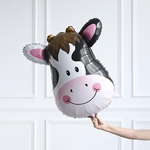 136kom Cow Party Dekoracije Pink Cow Balloon Garland luk Kit sa bijelim roze kravlji Print baloni velika krava glava Mylar balon za Cowgirl Baby tuš Domaće životinje Cow Print rođendanske potrepštine