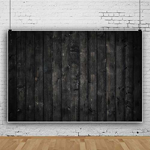 OERJU 12x8ft stara tamna drvena tekstura zidna pozadina za fotografiju Vintage Retro crna drvena ploča pod  zastrašujuća tema pozadina