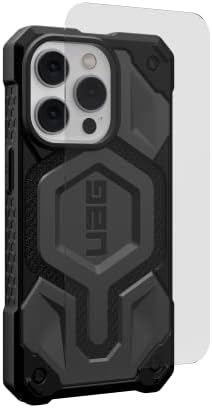 URBAN ARMOR GEAR UAG iPhone 14 Pro Case 6.1 Monarch Pro Kevlar Silver - kompatibilan sa MagSafe zaštitni poklopac & amp; 6.1 Premium kaljeno staklo štit zaštitnik ekrana paket set