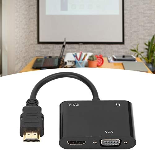 Prijenosni ugrađeni upravljački program HDMI do HDMI + VGA adapter sa zvučnim pretvaračem video kablske utikačem i reproduciraju se