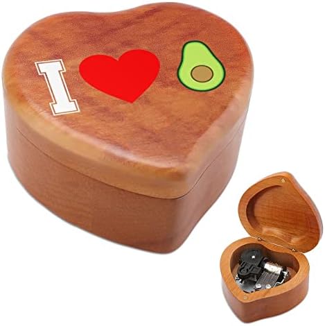 Volim drvenu muzičku kutiju za avokado Witrup u obliku slova u obliku slova srca za rođendan za valentinovo