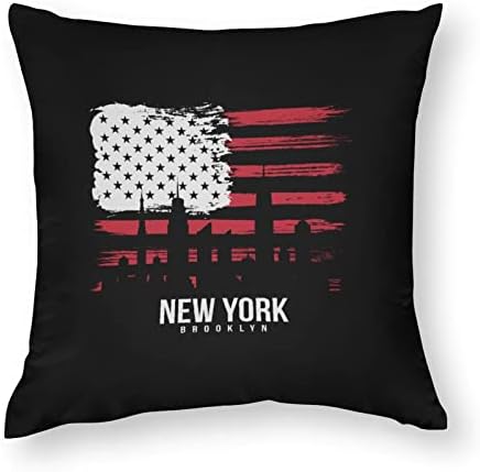 Američka zastava New York kvadratni jastuk za jastuk od poliestera zalaže za jastuke bacaju navlake za kauč na razvlačenje
