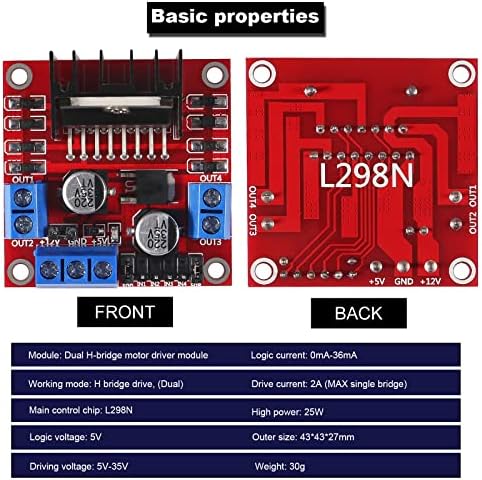 DIITAO L298N motorni motorni motorni motor, dvostruki H moder mostovi motor za pametni automobil električni projekti Smart Car Robot 5pcs