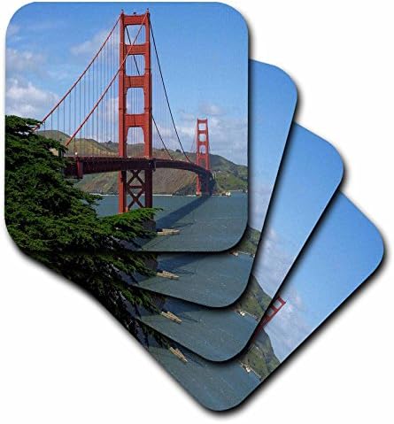 3DROZA LLC Zlatni kapi most San Francisco Coaster, meka, set od 8