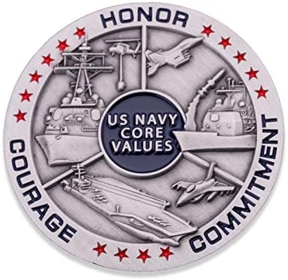 Navy Core Vrijednosti Challenge Coin - Sjedinjene Američke Države Navy Challenge Coin - Amazing USN mornarički vojni novčić - Dizajnirani od vojnih veterana!