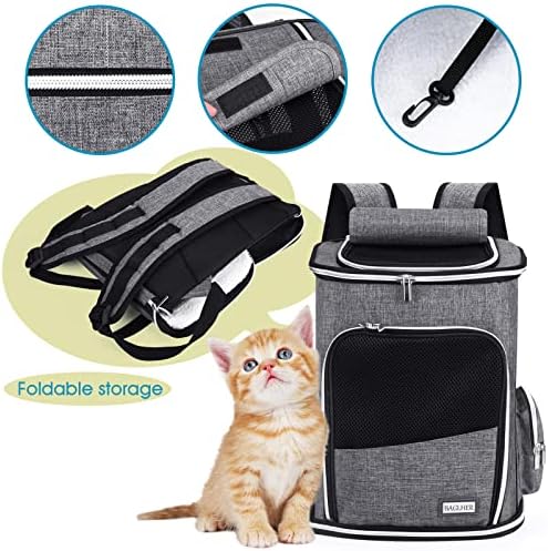 BAGLHER nosač ruksaka za pse, sklopivi nosač ruksaka za mačke za male mačke i pse, ventilirani dizajn ruksak za kućne ljubimce sa