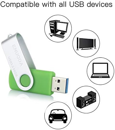 Paket od 5 paketa 64GB USB fleš pogon USB 3.0 i 5 pakovanja Split Key prstenovi sa vezicama