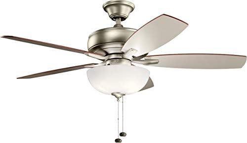 Kichler 330347Bap Terra Odaberite 52 stropni ventilator W / LED svjetla i lanac za izvlačenje, izgonjen antički pewter