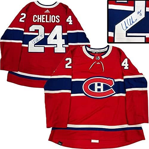 Chris Chelios potpisan Montreal Canadiens Red Adidas Pro Jersey - HOF 13 - autogramirani NHL dresovi