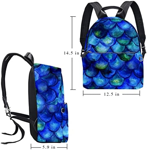 Tbouobt kožni ruksak za putovanja Lagani laptop casual ruksak za žene muškarci, plave vage ocean sirena