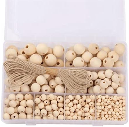 n / A 660 kom 8 veličina drvene perle za zanate, sa kanapom od Jute od 10m, nedovršene drvene perle za izradu nakita, Izrada Uradi