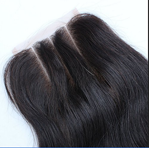 DaJun kosa vruće prodaje Izbijeljene čvorove 7A 3 dio čipkastog zatvaranja 44 Indijska Djevičanska ljudska kosa ravna prirodna boja