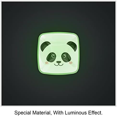 4kom Bijelo Dugme za ladicu Crtić slatka Panda kvadratnog oblika Fluoresce dugmad za ormariće za dječake djevojčice 1, 18x0, 82x0, 78 in