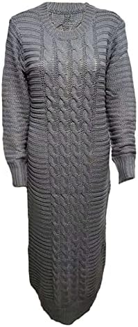 Ženska džemper haljina 2023 okrugla vrata stranka Zimska haljina za klub jednodijelni posadni pleteni džemper haljina
