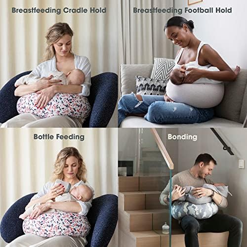 bbhugme podesivi jastuk za dojenje - dojenje, hranjenje na flašicu, podrška za bebe-Podesiva čvrstina i Fit - periva Navlaka za jastuk - prašnjavi kedar