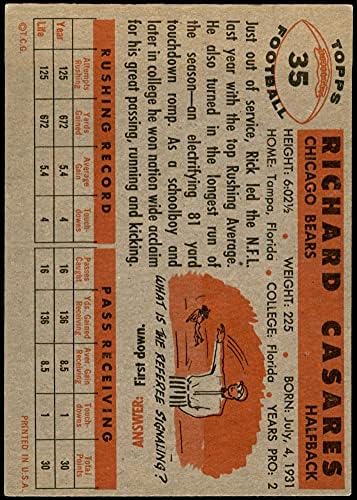 1956 TOPPS # 35 Rick Casares Chicago Bears ex Bears Florida
