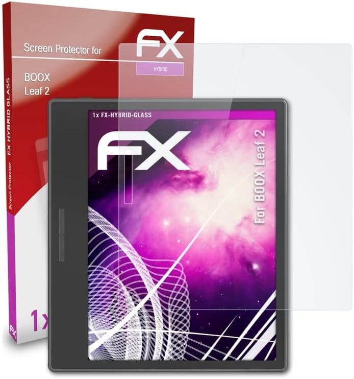 atFoliX zaštitni Film od plastičnog stakla kompatibilan sa Boox Leaf 2 zaštitom od stakla, 9h Hybrid-Glass FX zaštitom od stakla od