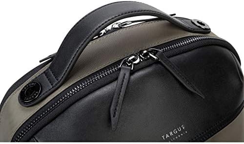 Targus Newport ruksak elegantna profesionalna putna torba za Laptop, vodoodbojni najlon, vrhunski metalni hardver, džep za bežično punjenje, zaštitni rukav za 15-inčni Laptop, Olive
