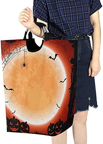 xigua Spider Bat Halloween korpa za veš sklopiva Oxford tkanina korpa za veš sklopiva torba za veš za odeću sa ručkama,dekoracija za Noć veštica
