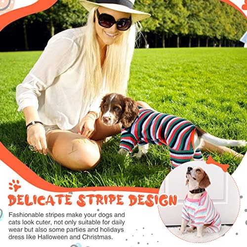 6 komada klasična prugasta pseća pidžama rastezljivi kombinezon za pse šarena šarena pletena pidžama meka pamučna pletena pidžama