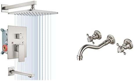 Midanya brušena nikla kupatilo 8 inča kišni tuš sa tuš kabinom montira se podudaranje sa brušenim niklom u kupaonici za sudoper zid