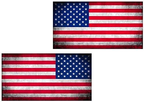 2 pakovanje: velika vintage američka zastava naprijed i naljepnice natrag