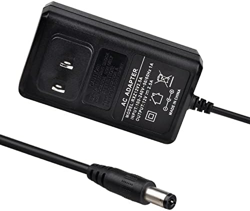 Powgrow DC 12V 2.5A punjač za napajanje, ac do dc 2,1mm x 5,5 mm utikač 12V 2,5 AMP Napajanje zidnog utikača, 12Volt Zamjenski kabel