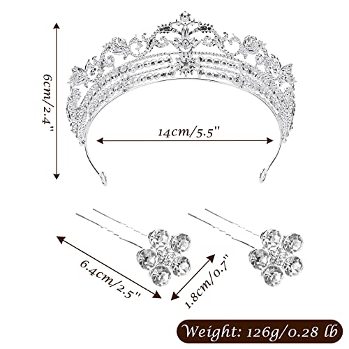 WIOR kristalne krune i tijare za žene djevojke, princeza kruna sa 2 pinova za kosu biserna traka za glavu vjenčane tijare Svadbeni