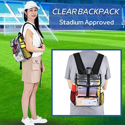Clear mali ruksak stadion odobren, 12x12x6 Clear Mini ruksak sa više džepova za sportske događaje na radnom muzičkom festivalu, sigurnosna