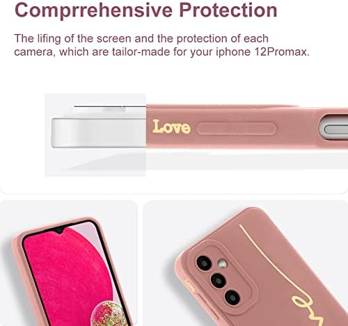 Mowime za Samsung Galaxy A14 futrola, Slatka ploča Ljubavna slova Grafika sa kamerama protiv pada sočiva za zaštitu poklopca Mekani TPU Shootf Otporni na telefonske kutije za pretisak prstiju za žene djevojke muškarci-ružičaste
