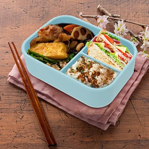 Opericacx Loncheras Para Niños Bento Box, Silikon, 3 odjeljka Salata za ručak, Salata bez curenja Bento kutija za odrasle, mikrovalna