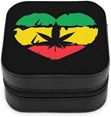 Love Reggae Weed mala kutija za nakit putna narukvica Organizator koža prijenosni prsten Case Storage Holder kutije poklon za žene