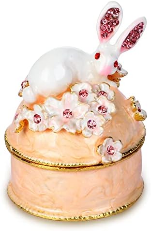 Yu Feng Orange Sakura Rabbit i vintage metalik cvjetni urezani nakit pravokutnički ormar
