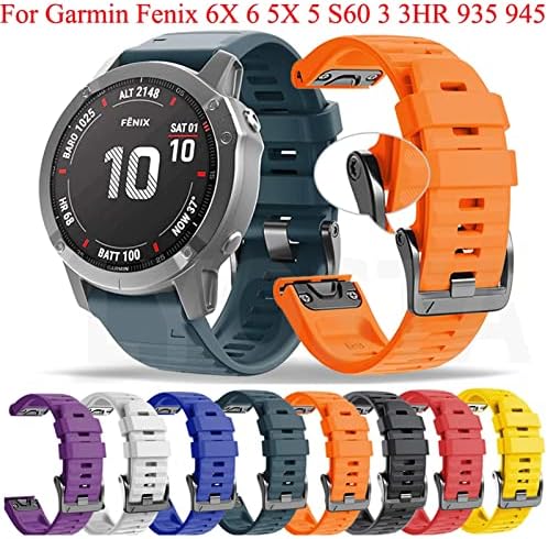 BneGuv Silikon Brzo puštanje kaiševa za Garmin Fenix ​​7x 7 6x Pro Gledaj Easyfit ručni ručni bend 26 22 mm kaiš