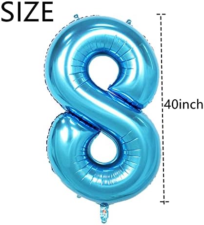 Duxuant Blue 80 brojeni baloni 40-inčni baloni Jumbo Foil Balloon za muškarca Žena 80. rođendan zabava 80 Fotografije vjenčanja Fotografije