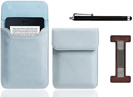 za 6-inčni Kindle Paperwhite, Cover torbica torba za rukave-uključuje kaiš za ruku sa uzorkom kafe ličija-Sky Blue
