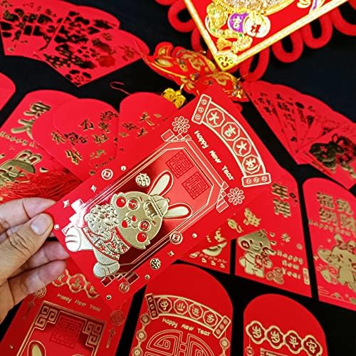 KYMY 48kom kineske crvene koverte, poklon koverte sa srećnim novcem, džep Prolećnog festivala kineske Nove godine 2023, godina zeca