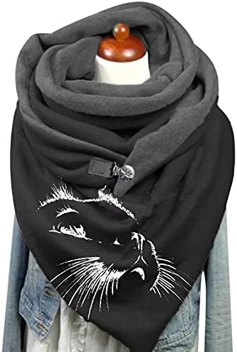 Lagani šalovi za žene zimska mačka štampana vjetrootporna gumba zimska marama ležerni Meki šalovi svileni šal vrh