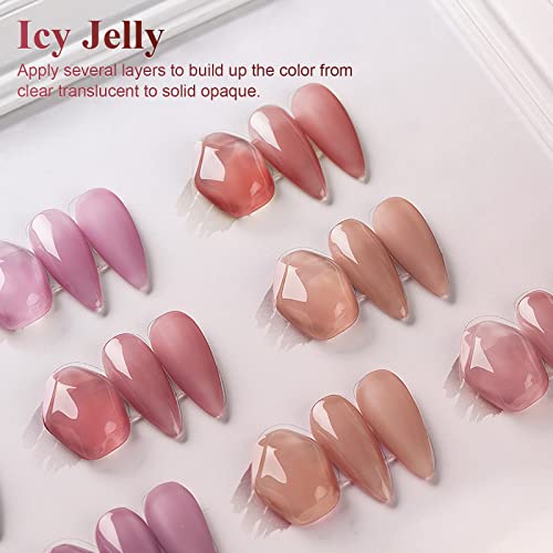 SAVILAND Jelly Gel lak za nokte, Sheer Milky Pink Nudes komplet Gel laka u V LED Gel za nokte Gel lak za nokte Nail Art DIY Salon