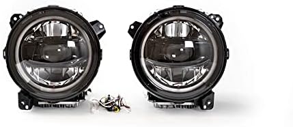 DV8 Offroad LED farovi za 2018-2022 Wrangler JL i 2020-2022 Gladiator JT | par farova / kompatibilnih sa tačkama / 9 okrugli / crni