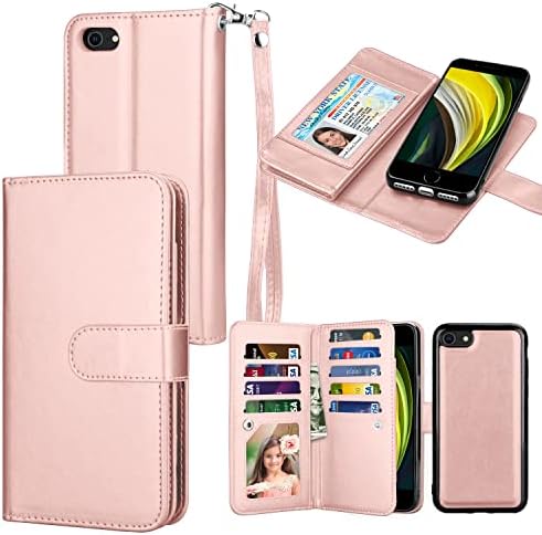 Takfox torbica za novčanik za iPhone SE 2020/SE2, za futrolu za iPhone 8/iPhone 7, PU kožna lična karta držač utora za kreditne kartice