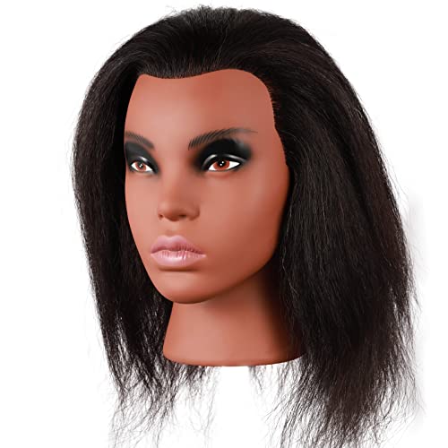 Kalyx Mannequin glava sa ljudskom kosom za kozmetologiju pletenica Cornrow ili praksa prišiti glavu lutke za kosu Manikins glava za obuku za kosu