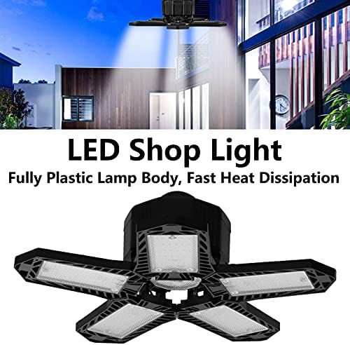 Zrqyhn LED garažno svjetlo 137 LED deformabilna lagana ploča za podesivu 360 ° može se preklopiti visoko svjetlo za svjetlo za garažu,