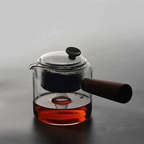 Stakleni čaj čajnik stakleni čaše stakla aparat za čaj sa drvenom ručkom Obriši čajnik s izmjenjivim industrijskim mini uredskim kuhalom