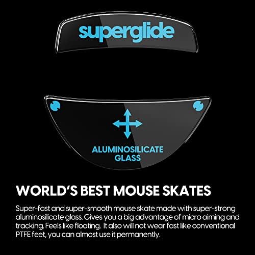 Superglide-najbrže i najglatkije mišje noge / klizaljke napravljene od Ultra jakog besprijekornog stakla Super brzo glatkog i izdržljivog đona za Roccat Kone Pro / Pro Air [Crna]