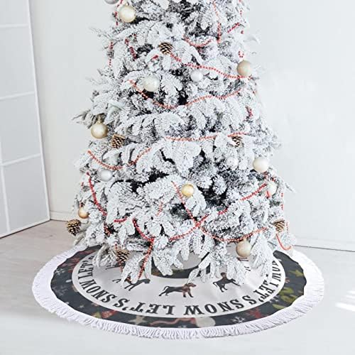 Suknja za božić, božićni pas Silhouette Osnovna mat s tasselom, 30 sretan Božić Xmas Tree Mat, božićna prostirka za sreću Božićna