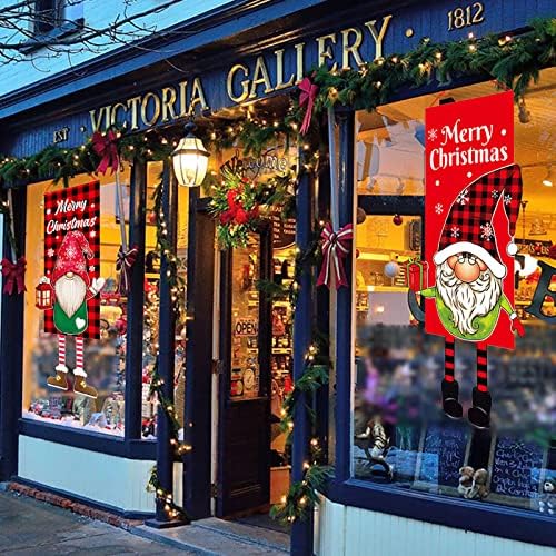 Sezonski znak Viseći dekor Božićna dekoracija Viseći Santa Clus Banner Zastava za prednja vrata Početna Xmas Wall Windows Crystal