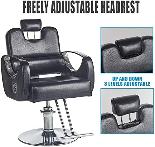 ZHANGUK Barber stolica sa hidrauličnom pumpom, za frizera frizera, Hidraulična naslonjena salonska stolica, stajling stolica za salonsku opremu, Tattoo stolica, može podići 45-55Cm